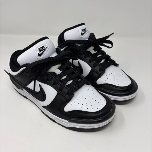 Nike Women’s Dunk Low Twist ‘Panda’ Black and White Size 7 Leather - Picture 2 of 9